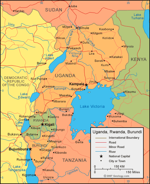 carte du Ouganda