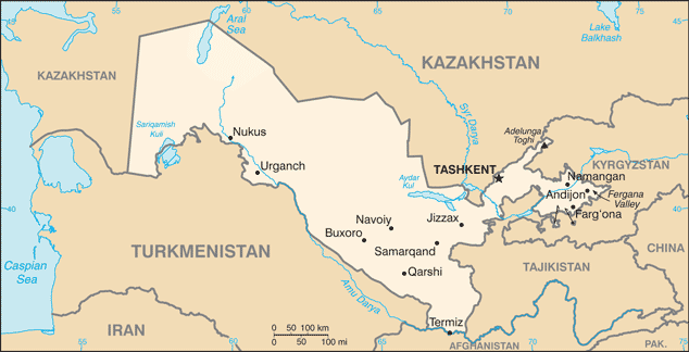 Ouzbekistan carte