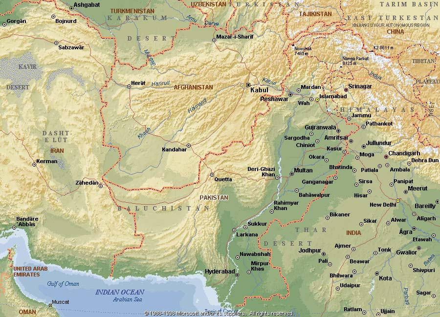 carte du pakistan