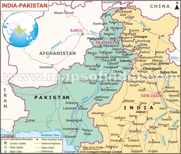 pakistan carte inde afghanistan