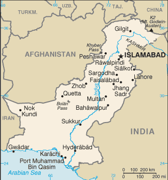 pakistan villes carte