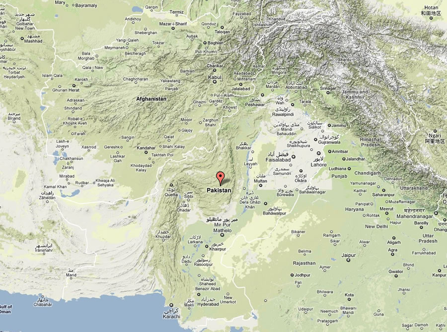 pakistan Topographique carte