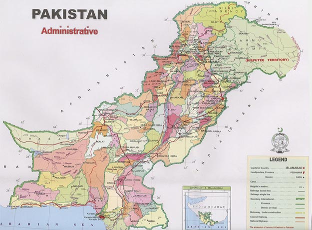 pakistan administratif carte