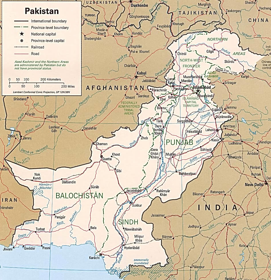 pakistan politique carte