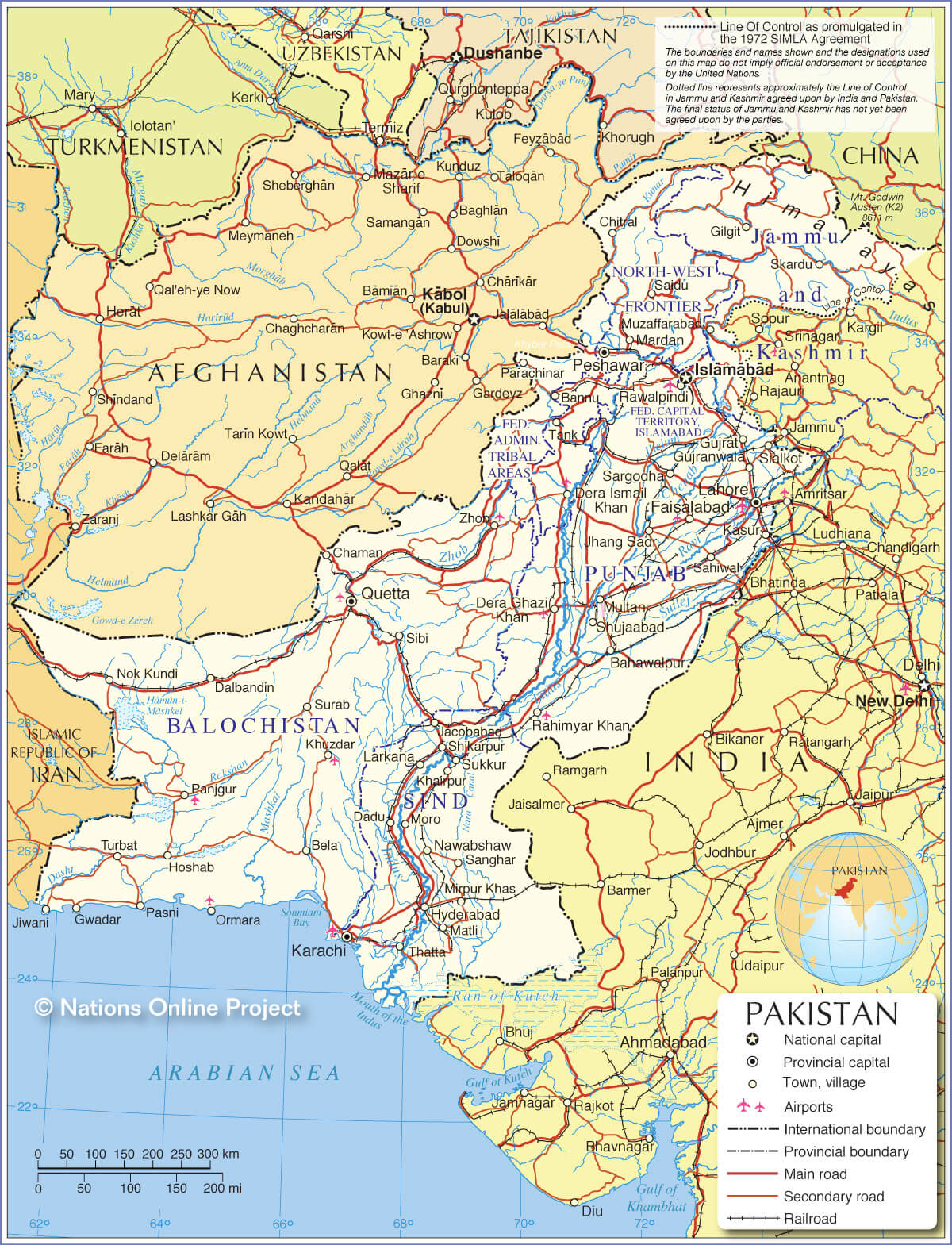 politique pakistan carte