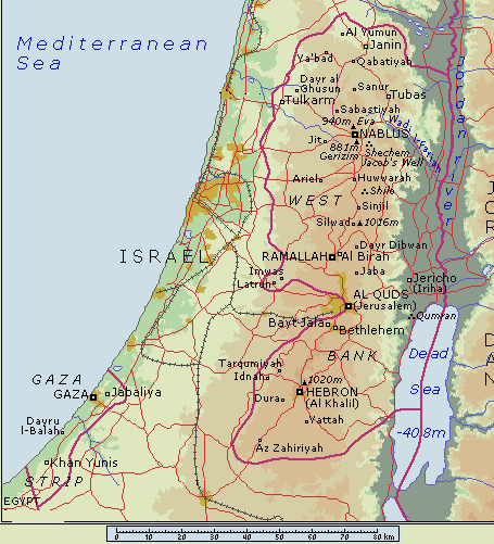 carte du Palestine