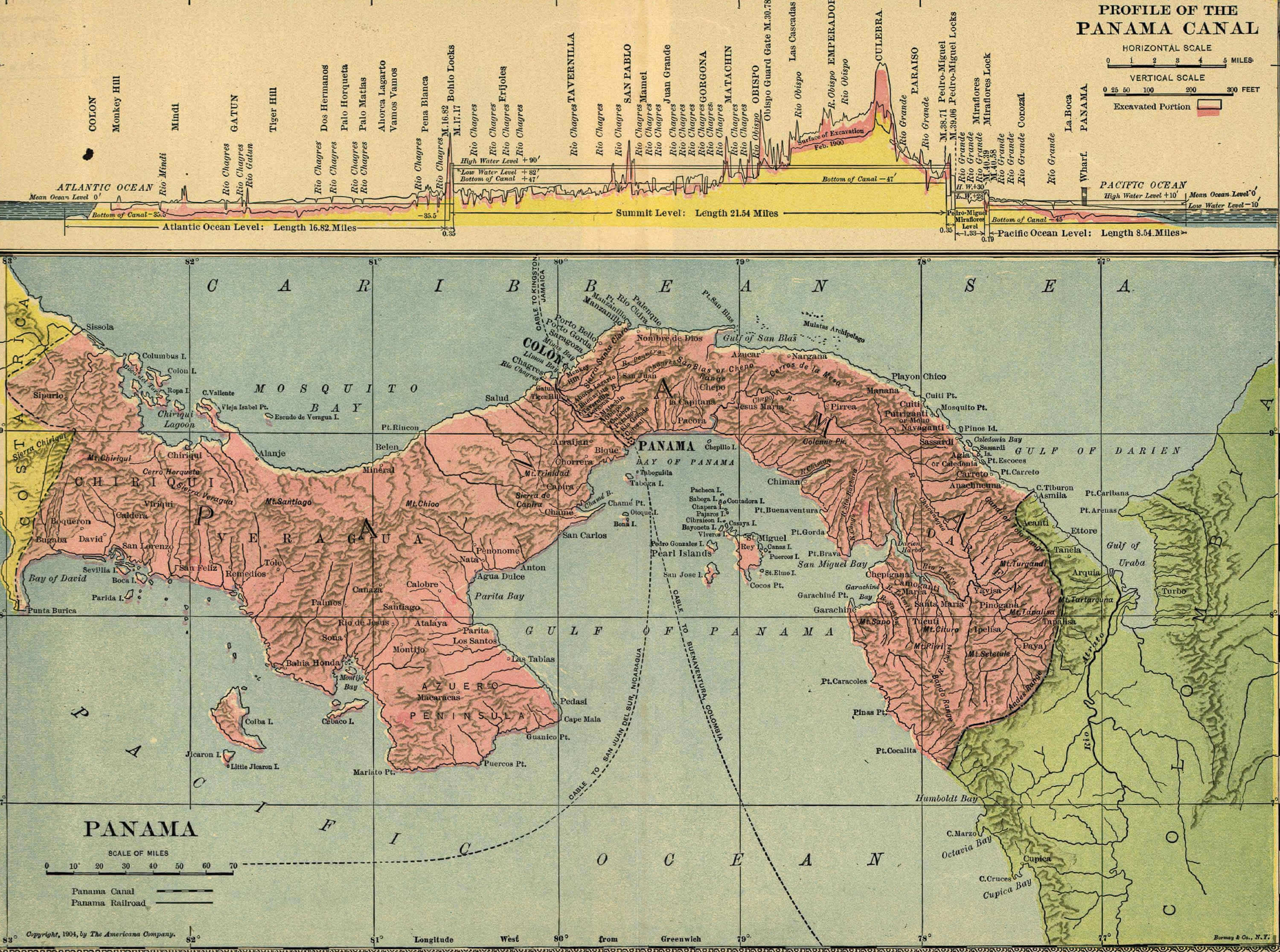 Carte du Panama 1904