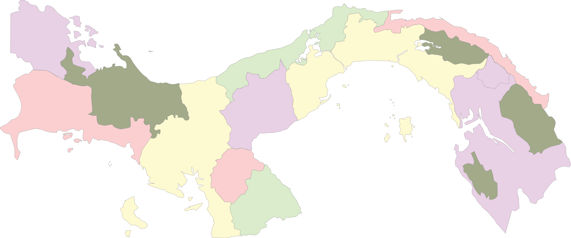 Carte Vierge de Couleur du Panama