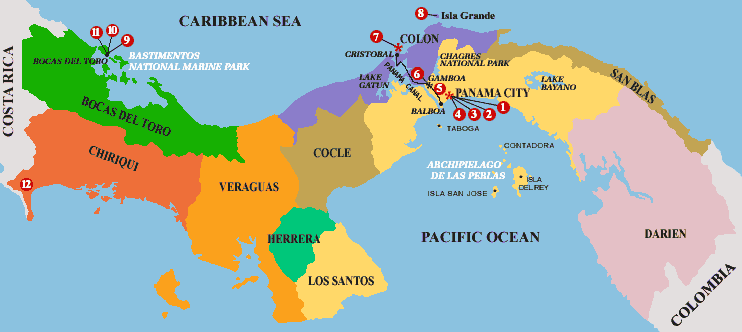 Panama Régions Carte