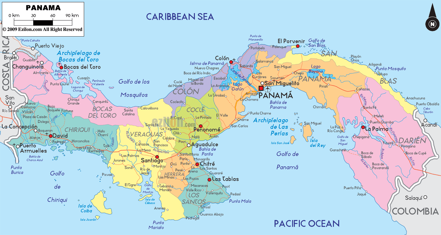 politique carte du panama