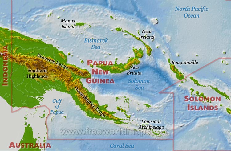 papouasie nouvelle guinee carte salomon