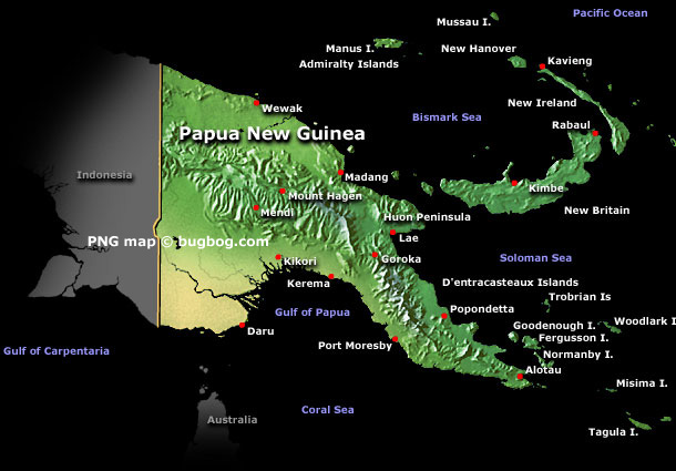 papouasie nouvelle guinee satellite carte