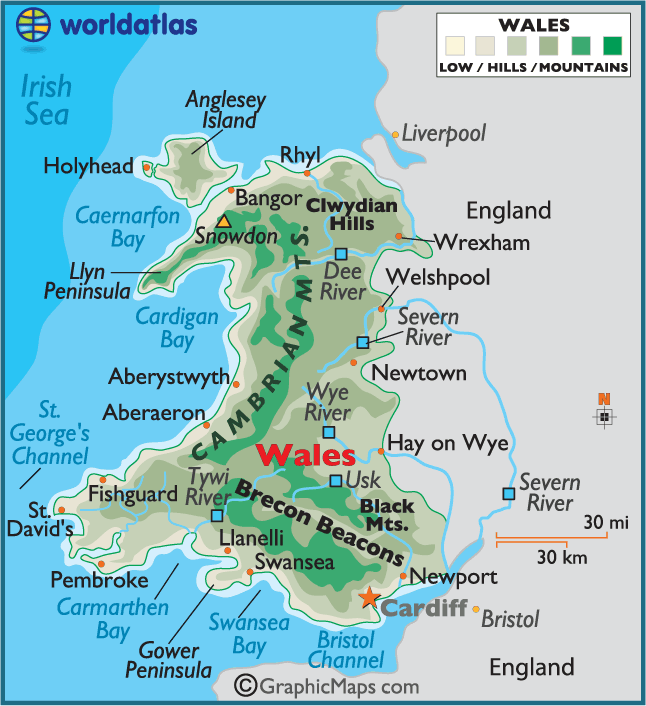 Pays de Galles carte