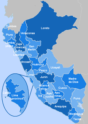 perou administratif carte