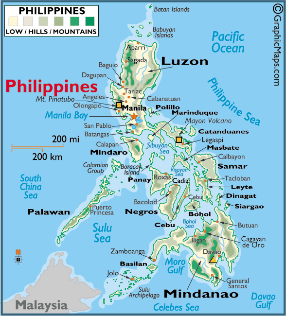 philippines soulagement carte