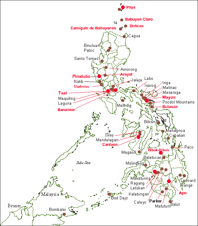 philippines volcanoes carte