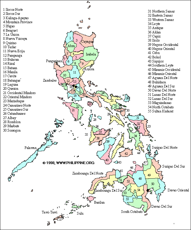 provinces carte du philippines