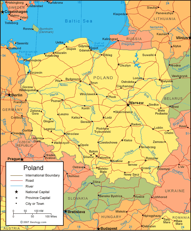 carte du pologne