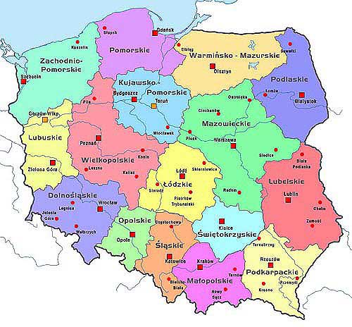 polish provinces carte