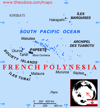 Polynesie Francaise carte sud pacifique