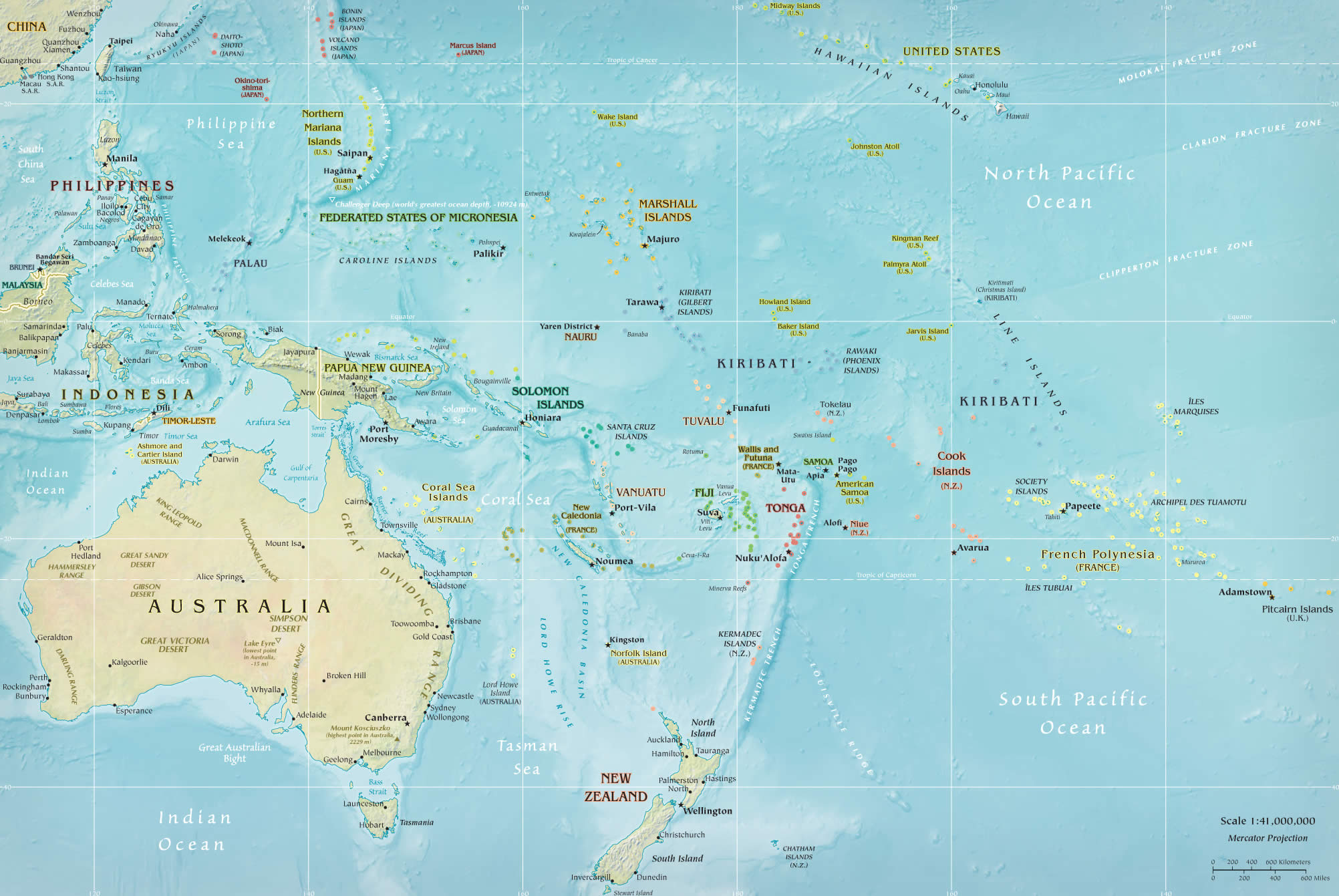 oceanie carte Polynesie Francaise