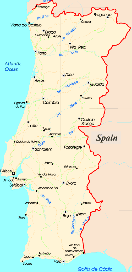 portugal villes carte