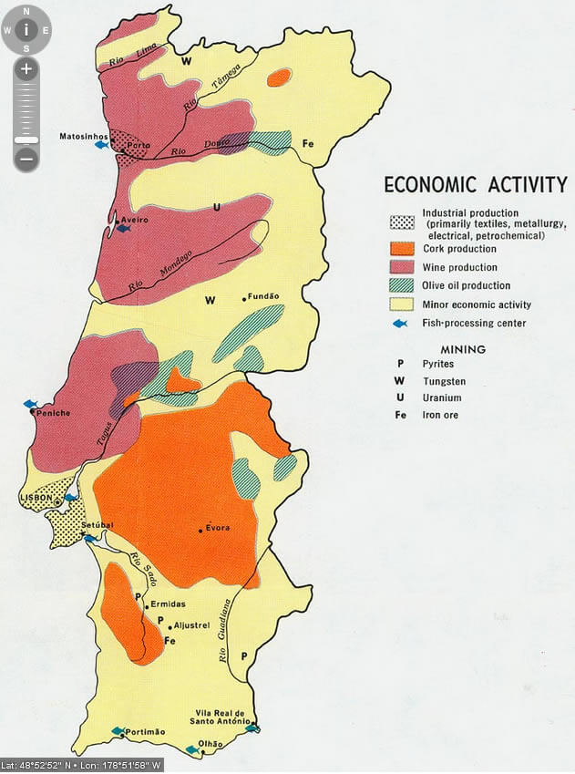 Portugal Carte Economie