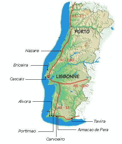 portugal littoral carte