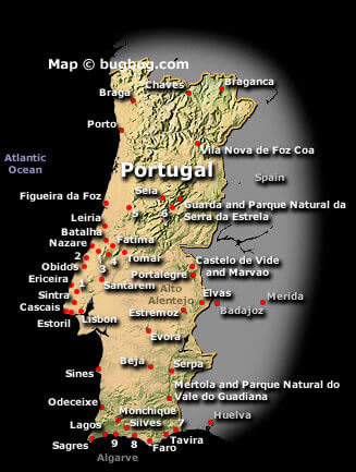 satallite portugal carte