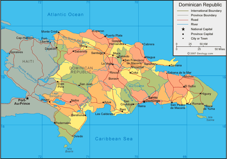 Republique Dominiqueine carte