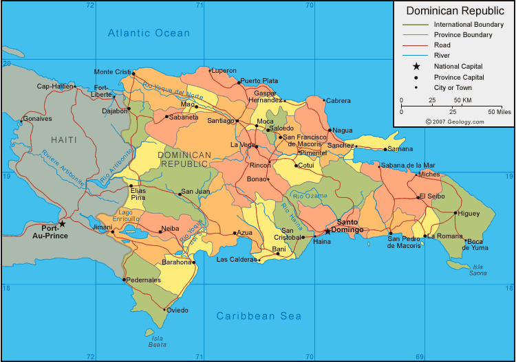 carte du Republique Dominiqueine