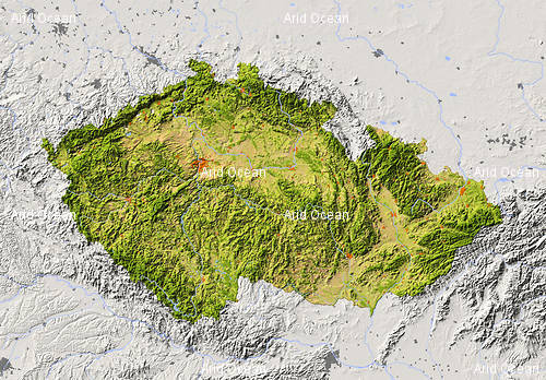 czechrepublique soulagement carte