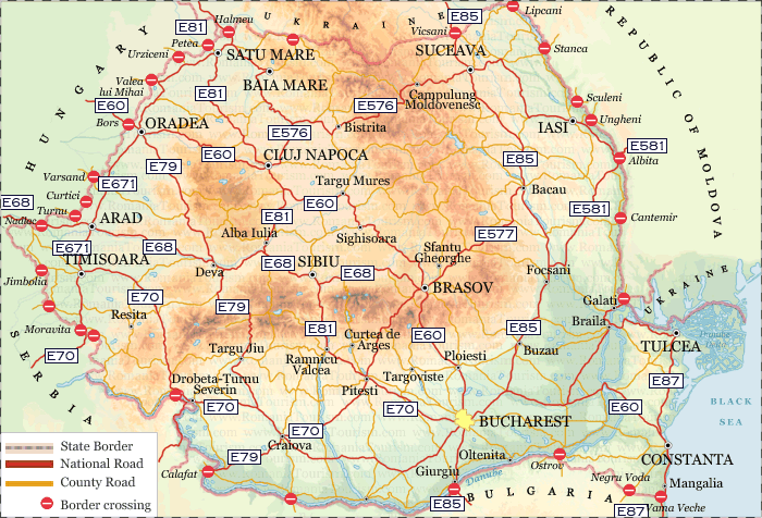 Roumanie itineraire carte