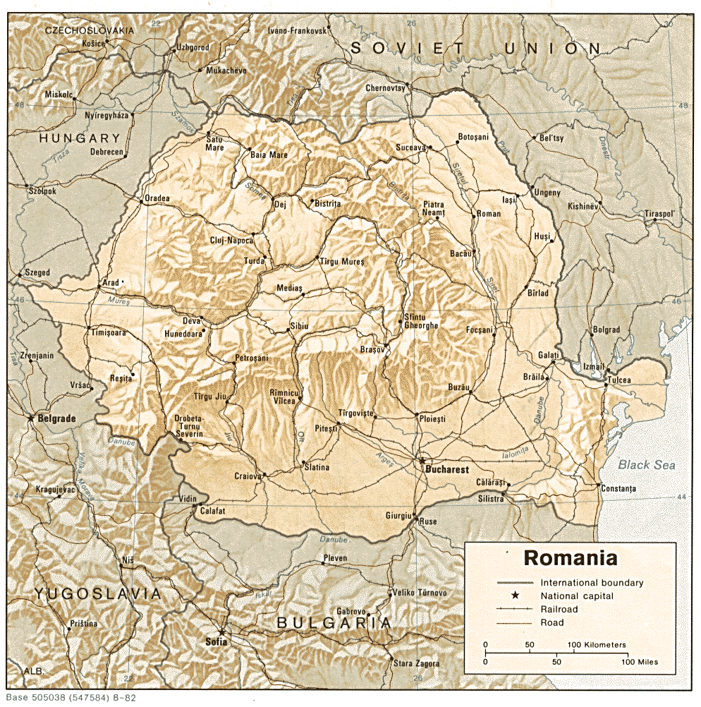 Roumanie soulagement carte