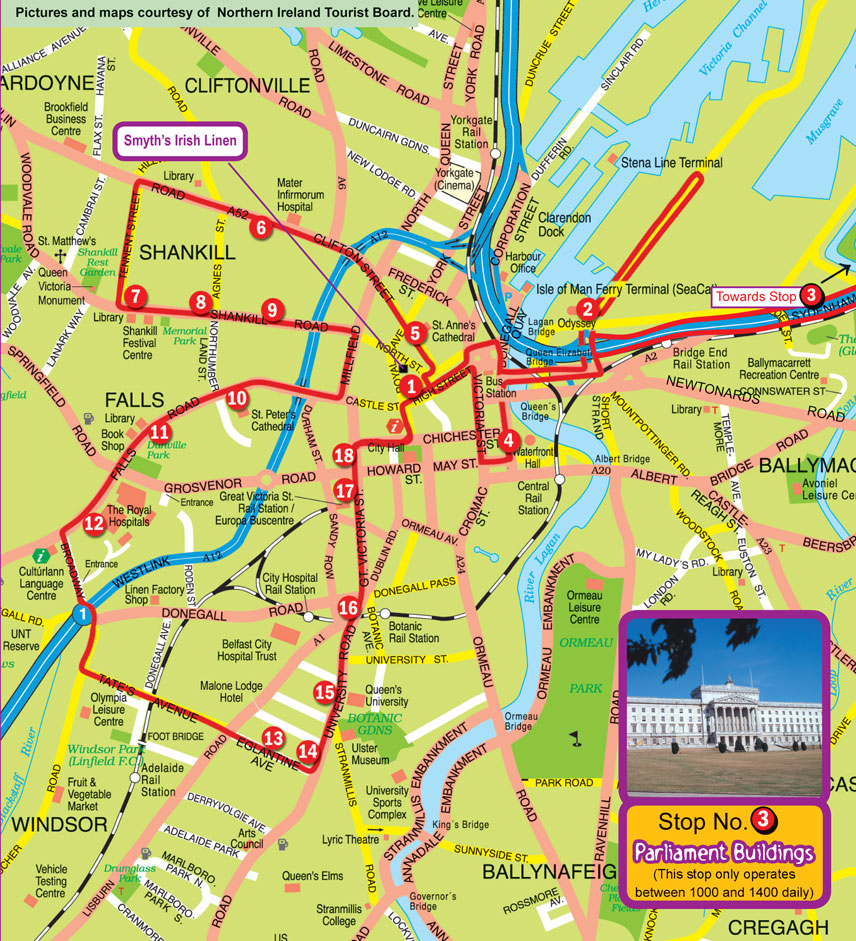 Belfast itineraire plan