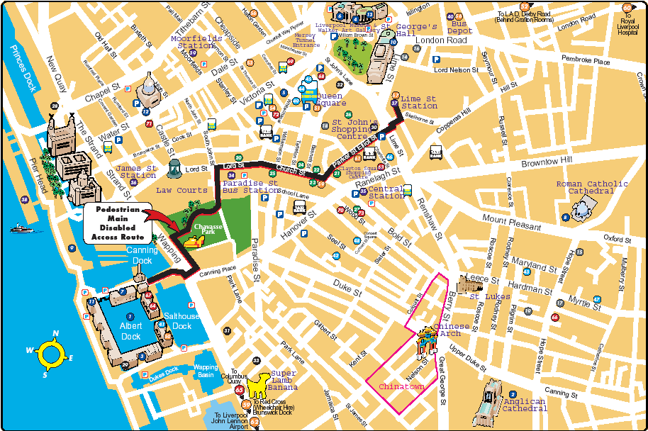 centre ville plan de Liverpool