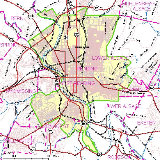 quartiers plan de Reading