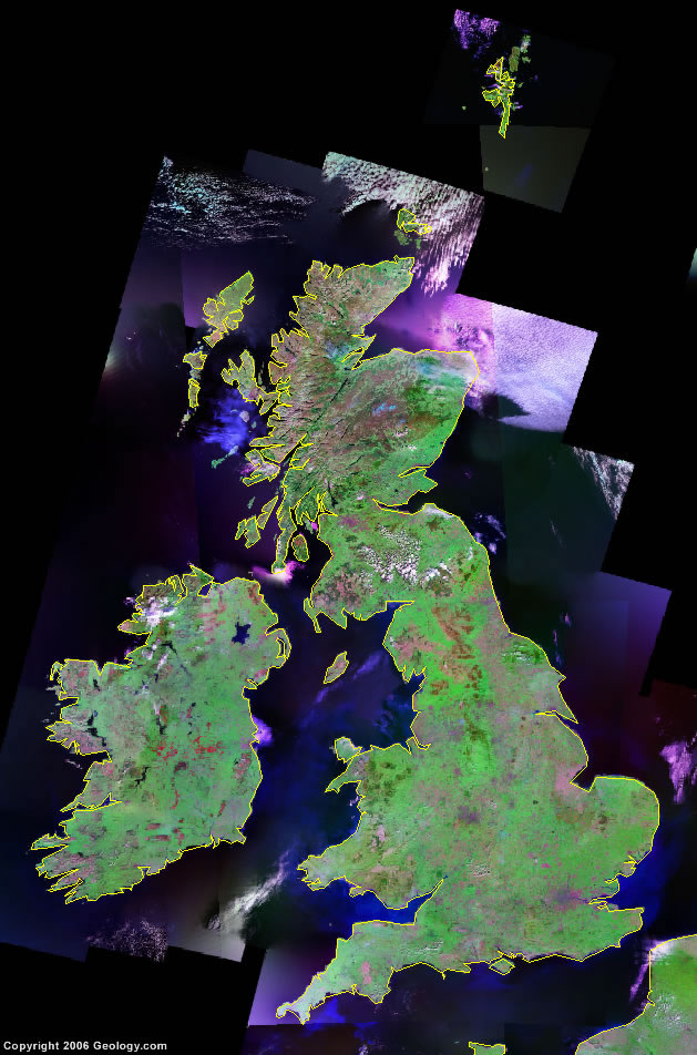 satellite image du royaume uni
