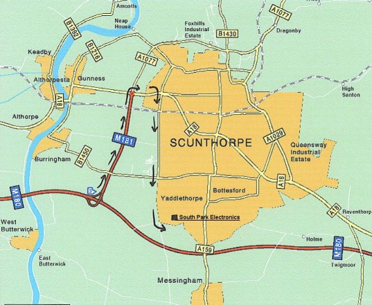 city plan de Scunthorpe