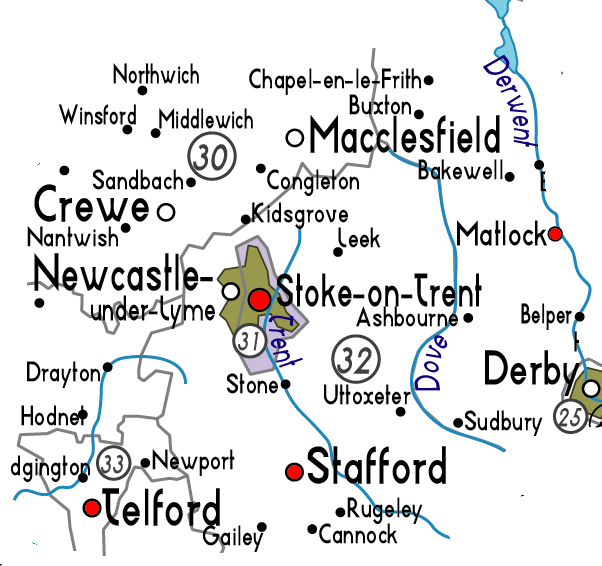 provinces plan de Stoke on Trent
