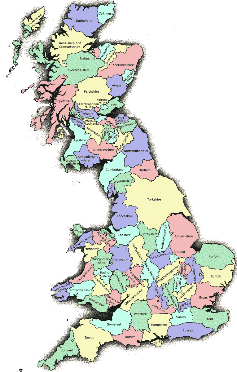 uk comtes carte