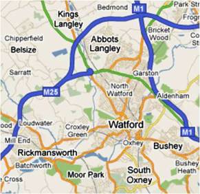 route plan de Watford