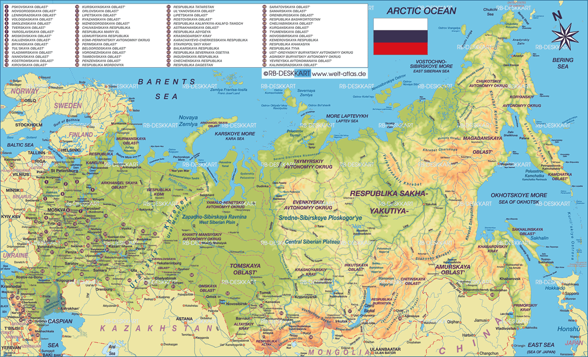 carte du russie