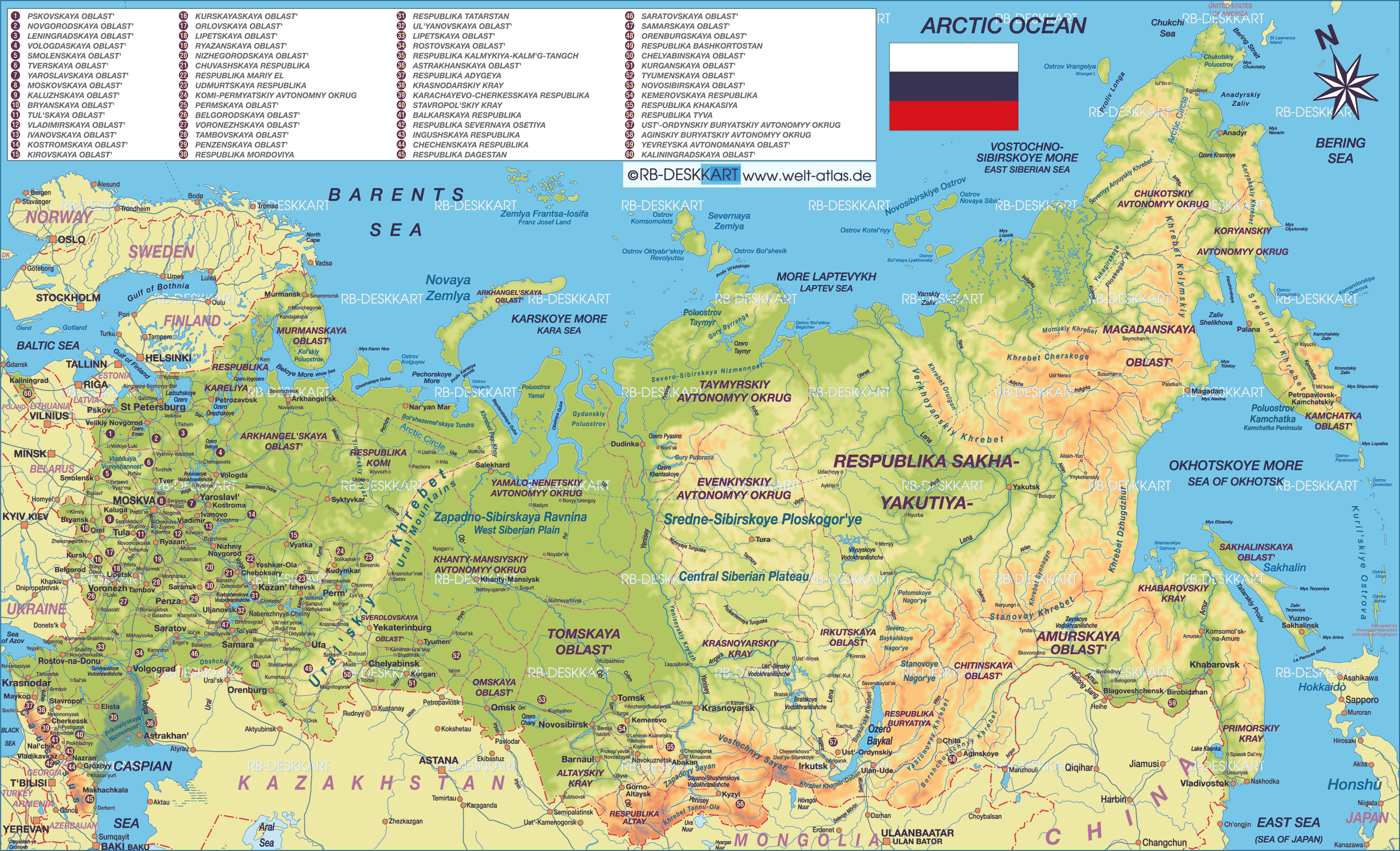 carte du russie b