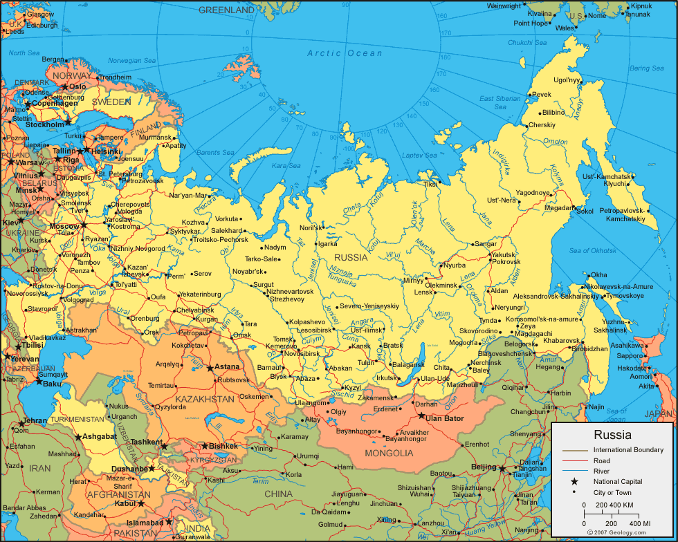 carte du russie