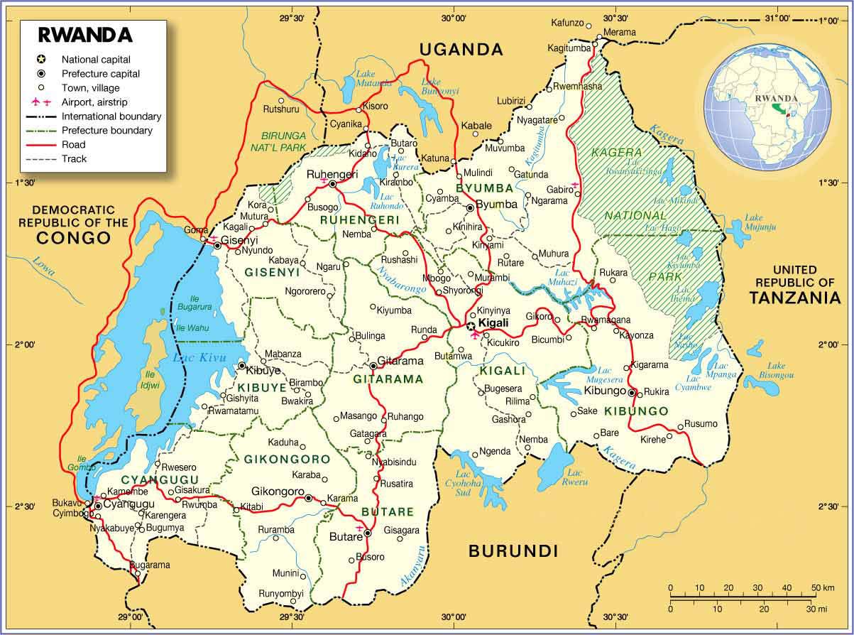 politique carte du rwanda