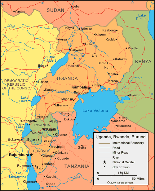 rwanda politique carte