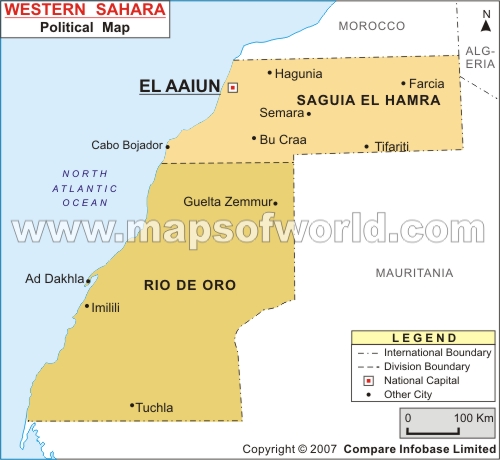 Sahara Occidental politique carte