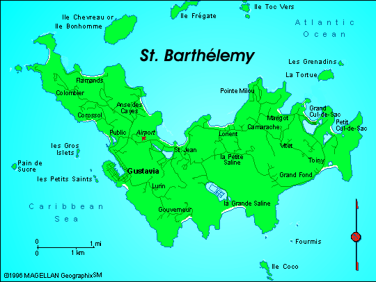 carte du Saint Barthelemy