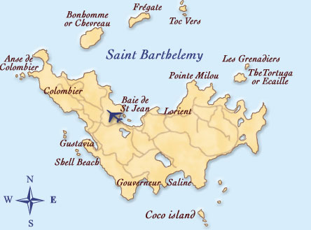 saint barthelemy carte